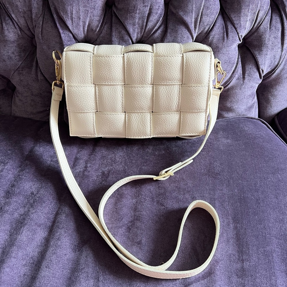 Chiara Ferretti - genuine leather woven crossbody.